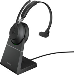 Jabra Evolve2 65, MS Mono Headset Draadloos Hoofdband USB-A met standaard, Zwart