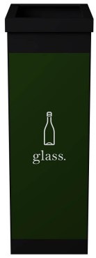 Afvalscheidingsbak Paperflow recyclebox voor glas 60ltr zwart 
