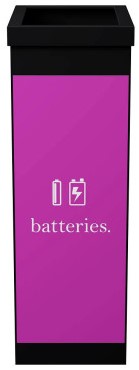 Afvalscheidingsbak Paperflow recyclebox voor batterijen 60ltr zwart 