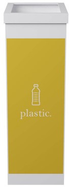 Afvalscheidingsbak Paperflow recyclebox voor kunstof 60ltr wit