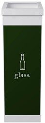Afvalscheidingsbak Paperflow recyclebox voor glas 60ltr wit
