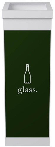 Afvalscheidingsbak Paperflow recyclebox voor glas 60ltr wit