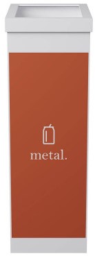 Afvalscheidingsbak Paperflow recyclebox voor metaal/blikjes 60ltr wit