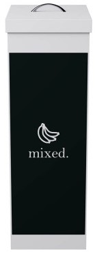 Afvalscheidingsbak Paperflow recyclebox voor restafval 60ltr wit