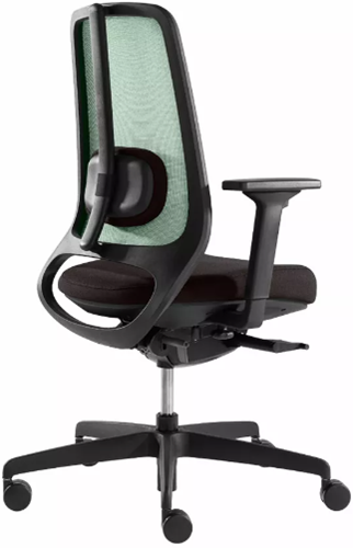 Bureaustoel Rovo R22 6040 S4 zitting en rug (bekleding) zwart, kunststof zwart voetenkruis met lendesteun 