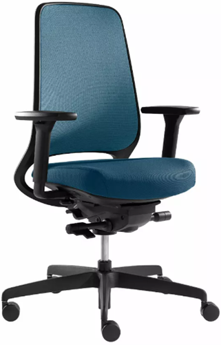 Bureaustoel Rovo R22 6040 EB ziting en rug (bekleding) zwart, kunststof zwart voetenkruis en lendesteun  