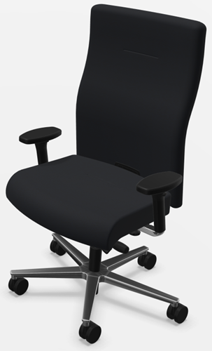 Bureaustoel Rovo XXL 8020 S7, extra dik comfort kussen - belastbaar tot 200 kg - zwart