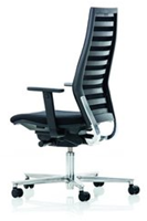 Bureaustoel Rovo R12 6060 EB zitting en rug zwart gepolijst voetenkruis en lendensteun-2