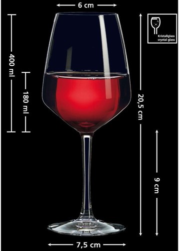 Glas R&B Mambo rode wijnglas 40cl 4 stuks-2