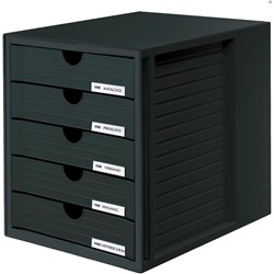 Ladenbox Han met 5 gesloten laden zwart