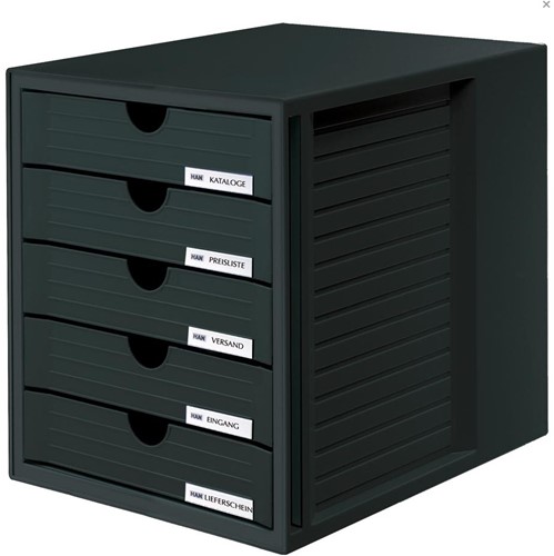 Ladenbox Han met 5 gesloten laden zwart