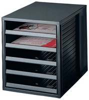 Ladenbox Han met 5 open laden zwart-2