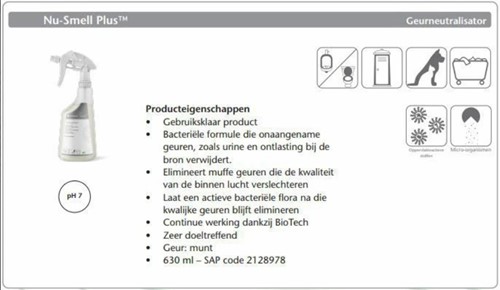 Geurvernietiger BioTech Nu-Smell plus sprayflacon 630 ml-2
