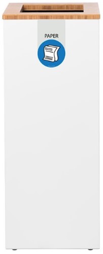 Afvalscheidingsbak Lune Paxa medium 34l wit/bamboe/blauw