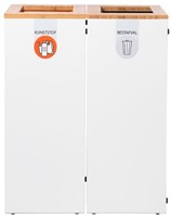 Afvalscheidingsbak Lune Paxa large 65l wit/bamboe/groen-3