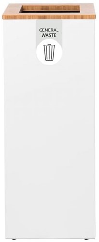 Afvalscheidingsbak Lune Paxa medium 34l wit/bamboe/grijs