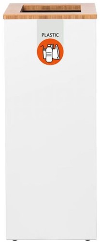 Afvalscheidingsbak Lune Paxa large 65l wit/bamboe/oranje