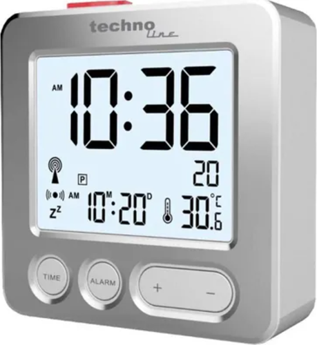 Wekker Technoline 66x66x21 zilver-3