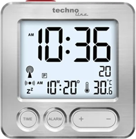 Wekker Technoline 66x66x21 zilver