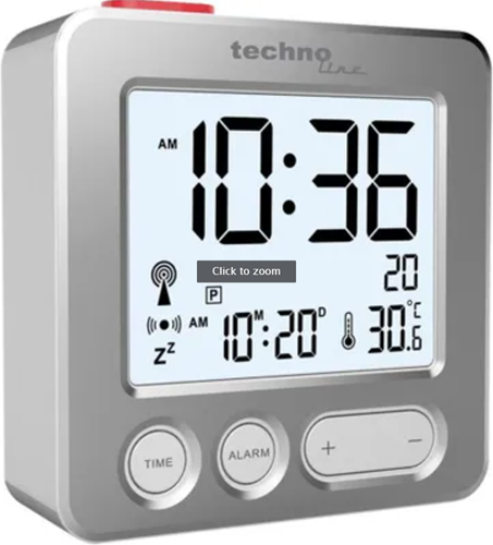 Wekker Technoline 66x66x21 zilver-2