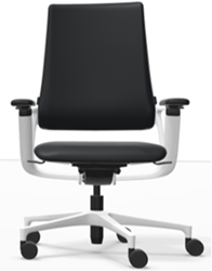 Klöber Connex2 bureaustoel  bekleding zit & rug step zwart ,achterkant rug en kruisvoet alu wit, 3D armsteun 