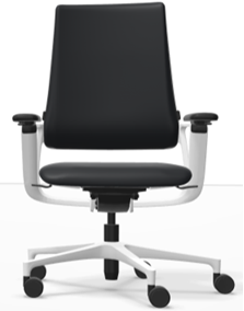 Klöber Connex2 bureaustoel  bekleding zit & rug step zwart ,achterkant rug en kruisvoet alu wit, 3D armsteun 
