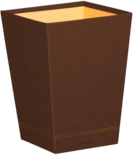 Papierbak Rhodia vierkant kunstleder brons