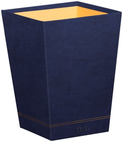 Papierbak Rhodia vierkant kunstleder blauw