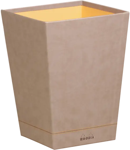 Papierbak Rhodia vierkant kunstleder taupe