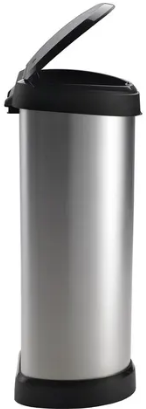 Afvalbak Curver Decobin  40 liter zilver, zwart-2