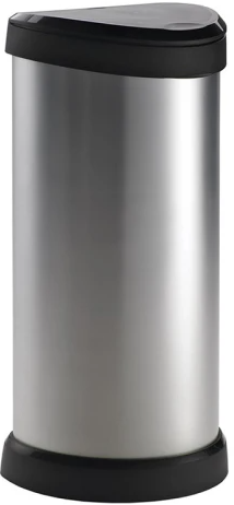 Afvalbak Curver Decobin  40 liter zilver, zwart