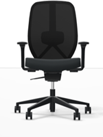 Bureaustoel VROP HS2000, 5D arm, zitting en netrug zwart