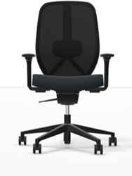 Bureaustoel VROP HS2000, 5D arm, zitting en netrug zwart