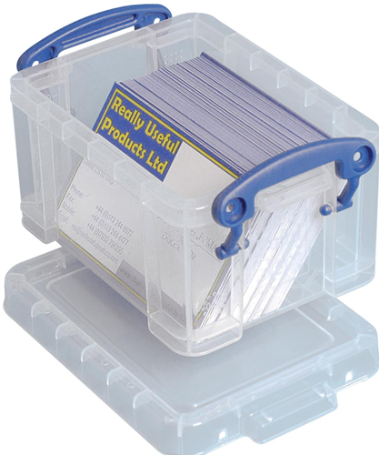 Visitekaartenbak Really Useful 0.3 liter transparant 
