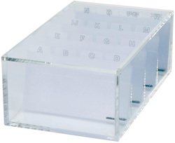 Visitekaartenbak Maul acryl met deksel inc index 11.4x19x7.2 cm