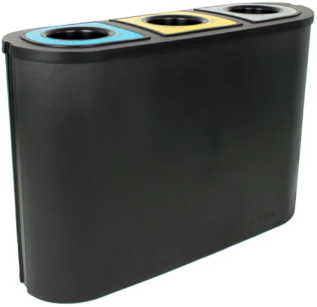 Afvalscheidingsbak Triomf 3x 45l zwart