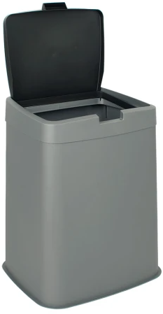 Afvalbak Sunware met deksel 70liter kunststof grijs en zwart-2