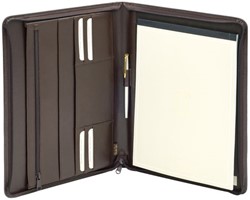 Schrijfmap A4 leer met rits