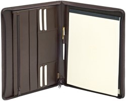 Schrijfmap A4 leer met rits