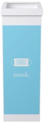 Afvalscheidingsbak Paperflow recyclebox voor mondkapjes 60ltr wit