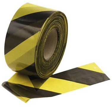 Signaleringslint zwart/geel 50mm x 500m