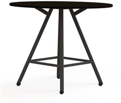 Bridge vergadertafel rond Huislijn, ronde poten, vaste hoogte 90 cm