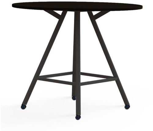 Bridge vergadertafel rond Huislijn, rechthoekige poten, vaste hoogte 90 cm