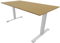 Zit-/statafel Dencon Axis - 120x80 cm - Wit - Eiken