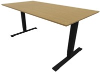 Zit-/statafel Dencon Axis - 180x80 cm - Zwart - Eiken